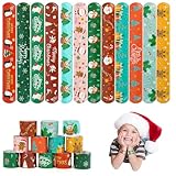 EDWINENE 24 Stück Weihnachten Slap Armbänder Set Kinder für Jungen Mädchen...