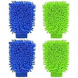 agogue 4 PCS Waschhandschuh Auto, Auto Waschen Set Händehandtuch, Autopflege...
