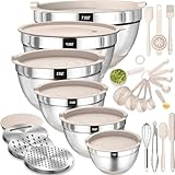 Terlulu Rührschüssel 6er Set, Edelstahl Schüssel Salatschüssel mit...