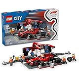 LEGO City F1 Boxenstopp mit Boxencrew und Ferrari Flitzer - Formel 1 Pit Stop...