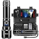 Blukar Taschenlampe LED Aufladbar, 500000 Lumen Extrem Hell Zoombare Taktische...