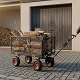 ONBEST Bollerwagen mit klapp baren Seitenwänden – Gartenwagen für 550 kg...