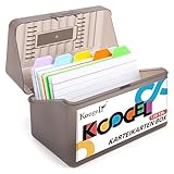 Koogel Karteikarten Box, Lernkarteibox Karteikasten für 300 Karten A7 A8,...