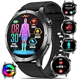 Smartwatch Herren Damen EKG+HRV/Harnsäure/BMI Gesundheitsuhr 1.43”AMOLED...