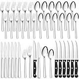 Besteck Set 6 Personen, Bastwe 36 teiliges Edelstahl Besteckset mit Steakmesser,...