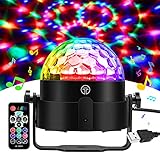 Gobikey Discokugel, 360° Rotierende Musik Activated Discolicht LED Party Lampe...