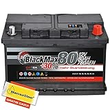 BlackMax Autobatterie 12V 80Ah Starterbatterie statt 72Ah 74Ah 75Ah 77Ah...