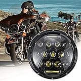 JMTBNO 7 Zoll Motorrad LED Scheinwerfer E Geprüft DRL Runder Fahrlicht 12V...