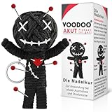 GLÜCKSGUT® Voodoo Puppe mit Nadeln | Geschenkbox & Anleitung |...