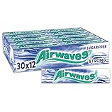 Airwaves Kaugummi Zuckerfrei, Strong Gum, 30 x 12 Dragees, Großpackung Chewing...