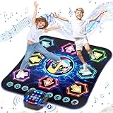 Tanzmatte Kinder für 3-12 Jahre, Musikmatte mit leuchtenden 8-Led-Leuchten &...