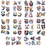 Wasserfarben Tiere Temporäre Tattoos 10 Blatt Bunt Fake Klebe Tattoo Aufkleber...