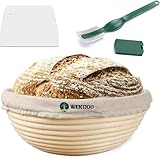 WERTIOO Gärkörbchen - 23cm Rundes Gärkorb zum Brotbacken, 100% Banneton...