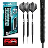 RED DRAGON Razor Edge Black Dartpfeile Tungsten Profi Steel Darts mit Flights...