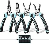 SHALL Sprengringzangen-Set, 4-teiliges robustes 7-Zoll-Sicherungsringzangen,...