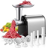 Fleischwolf Elektrisch, 3 in 1 Elektrischer Fleischwolf mit Wurstfüller, 3...