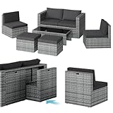 STEELSØN Polyrattan Gartenlounge Noctura, Outdoor Sitzgruppe 6-teilig,...