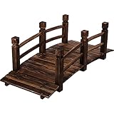 STILISTA Holzbrücke mit Geländer 150 x 65 x 53 cm, geölt, belastbar bis 150...