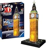 Ravensburger 3D Puzzle Big Ben bei Nacht 12588 - Das berühmte Bauwerk als Night...