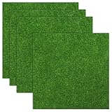Aeaocvo 4 Stück Kunstrasen zum Basteln 20 x 20 cm Miniatur Moos zum Basteln,...