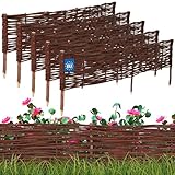 KOTARBAU® 5er Set Beetbegrenzung Weidenzaun 120 x 20 cm Zaun Beeteinfassung...