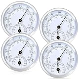4 Stück Thermometer Hygrometer, 58mm Präzisions Thermo-Hygrometer, Temperatur...