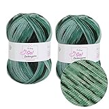 My Oma Socken Stricken Wolle, 200g Myoma Sockengarn Go! waldgrün (Fb 331), 2...