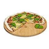 Relaxdays Pizzateller Bambus 33 cm Durchmesser, Schneidbrett aus Holz,...