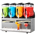 VEVOR Slush Maschine 4 x 12 L, Slusheis Eisbereiter 1650 W (kein Eis Nötig),...