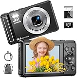 4K Digitalkamera mit 32 GB TF-Karte 64 MP Autofokus Fotoapparat mit 16X...