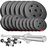 Hop-Sport Hantelset 58 kg, 1x Langhantel, 2x Kurzhanteln, Hantelscheiben 30 mm:...