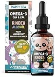 Omega-3 Vegan für KINDER (50 ml) - DHA & EPA - Omega-3-Algenöl mit 250 mg DHA...