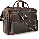 TIDING Laptoptasche 17 Zoll Leder Aktentasche Herren Business Tasche...