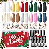 COSCELIA UV Nagellack Set 10 Farben Gel Nagellack Gellack UV Farbgel Set Weiß...