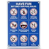CDXHOME Swimming Pool Rules Metallschild – Rostfreies Aluminium, UV-,...