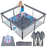 Laufstall Baby mit Matratze,127 * 127 Laufgitter baby Faltbar,Indoor&Outdoor...