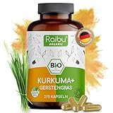BIO Kurkuma Gerstengras Kapseln hochdosiert (270 x 700 mg) - In Deutschland...
