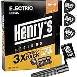 3er-Pack Gitarrensaiten für E-Gitarre Light – Saiten für E-Gitarre 10–46...