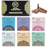 Raajsee Natürliche Räucherkegel, 6Stück, gemischte Düfte, Geschenkpackung,...