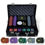 CCLIFE Pokerkoffer Pokerset Profi 300 500 PCS Pokerspiel inkl. Pokerdecks Dealer...