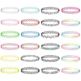 SOSPIRO 24 Stück Elastische Halskette Tattoo Choker Mädchen Stretch Choker...