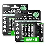 HiQuick AAA Akku, Micro AAA NI-MH 1100mAh, wiederaufladbare AAA Batterien 1,200...