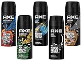 AXE Bodyspray Deo Spray Set 5x 150ml in beliebten Duftrichtungen für besonders...