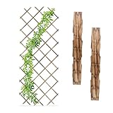 Relaxdays Rankgitter ausziehbar, 3er Set, 180x90 cm, Holz, Rankhilfe...