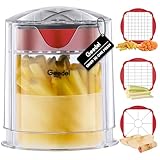 Geedel Pommesschneider, Kartoffelschneider mit 3 Edelstahlklingen, Pommes...