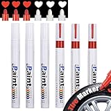 JUXINE PROFI-SET 6x Reifenmarkierungsstift Weiß & Rot | Ölbasierter...