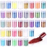 Aokyom 36 Farben Glitzerpulver Set, Glitzer Basteln Glitzerpuder Bunte Glitzer...