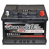Autobatterie 12V 60Ah 540A BlackMax Starterbatterie ersetzt 55Ah 56Ah 61Ah 62Ah...