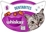 Whiskas Dentabites Zahnpflegesnacks für Katzen mit Huhn, 8x40g (8 Packungen) -...