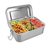 Nutabevr Brotdose Edelstahl, 850ml Lunchbox Auslaufsicher mit Abtrennung und...